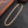 Luxury European and American, Hip-hop Punk Style Exaggerated Thick Necklace Female, Street Auction Trendy Gold-plated Chain Versatile Neck Necklace