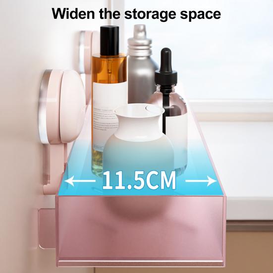 Bathroom Storage Rack Shower Caddy Organizer Load-bearing Easy To Install Suction Cup Strong Wall Floating