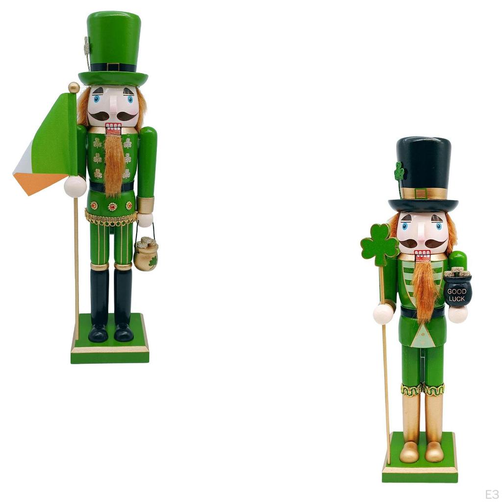 15Inch St. 'S Day Nutcracker Figurine Green Uniform Decorative Desktop Ornament for The Hanging of