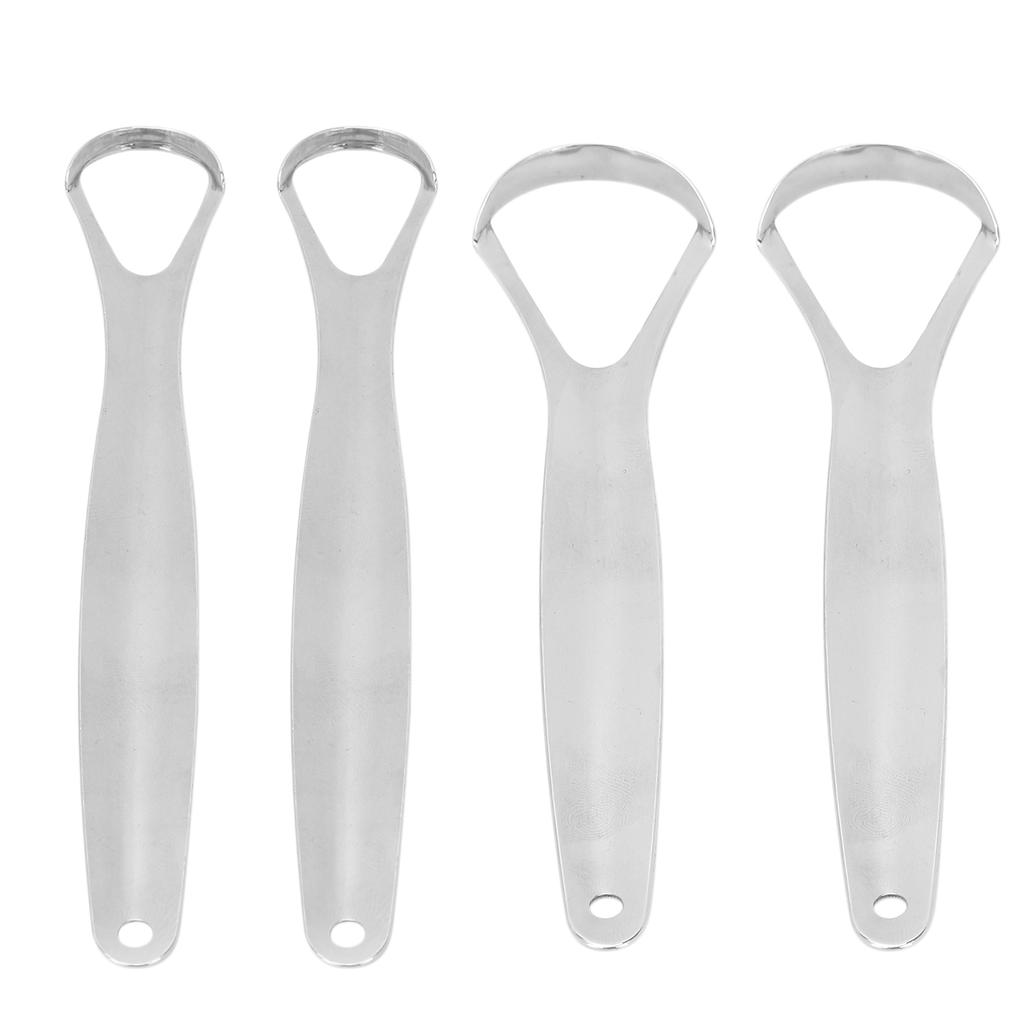 2pcs Adult Tongue Scraper Portable Reusable Stainless Steel Freshen Breath Tongue Cleaner