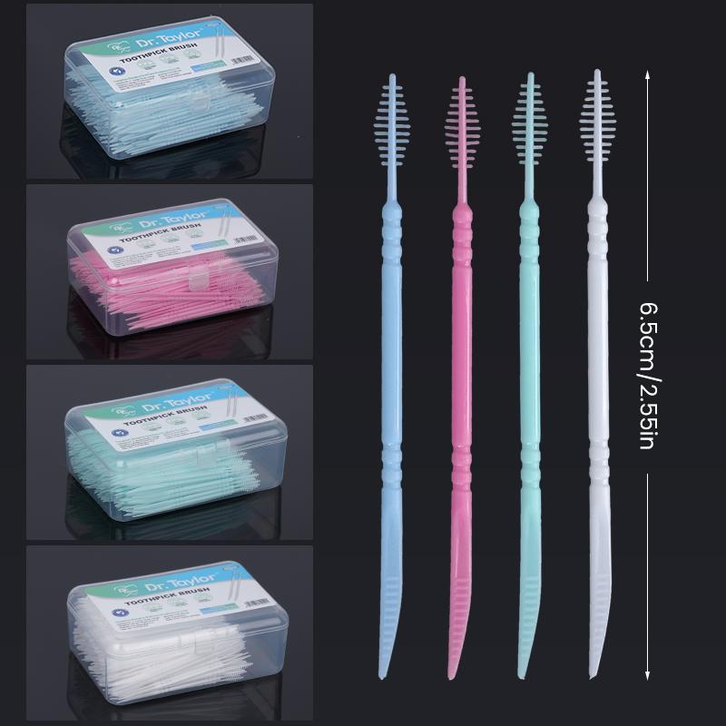 300Pcs Toothpick Brush Double-Headed Disposable Household Interdental Brush Teeth Picking Dental Floss