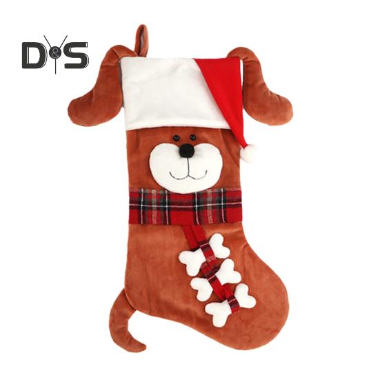 

Большие рождественские чулки для домашних животных 3D пушистые рождественские чулки для кошек и собак с ушками и хвостом, подвесное украшение для камина C