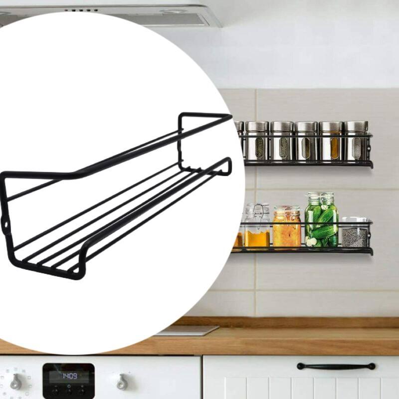 Non 1pcs Perforated Metal Kitchen Shelf For Minimalist Wall Mounted Home Storage