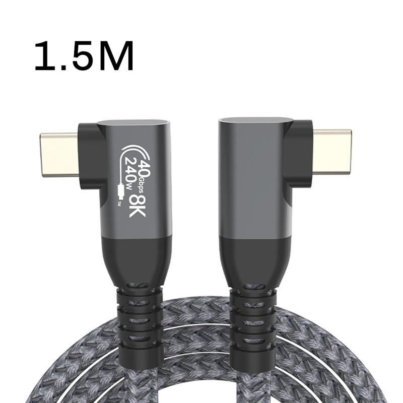 

USB 4 90 Degree Angle Cable 40Gbps USB4 Elbow Type C Data Transfer Cable USB C PD240W Fast Charging