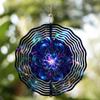 10 Inch Blue Purple Floral Metal Wind Chime 360 Rotating No Electricity Needed for All Seasons Garden Courtyard Home Decor Gift
