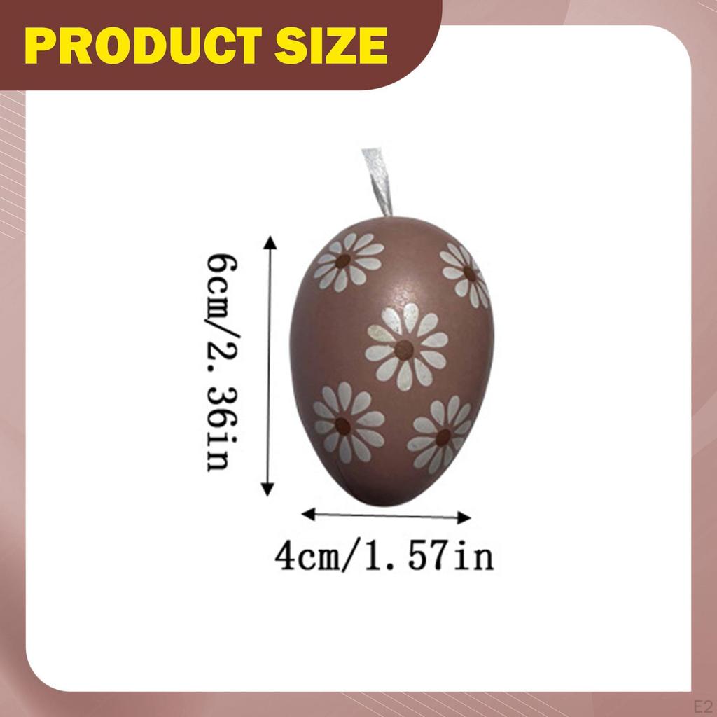 12x Easter Eggs Decorations Hanging Ornaments with Ropes Pendants for Garden Festival