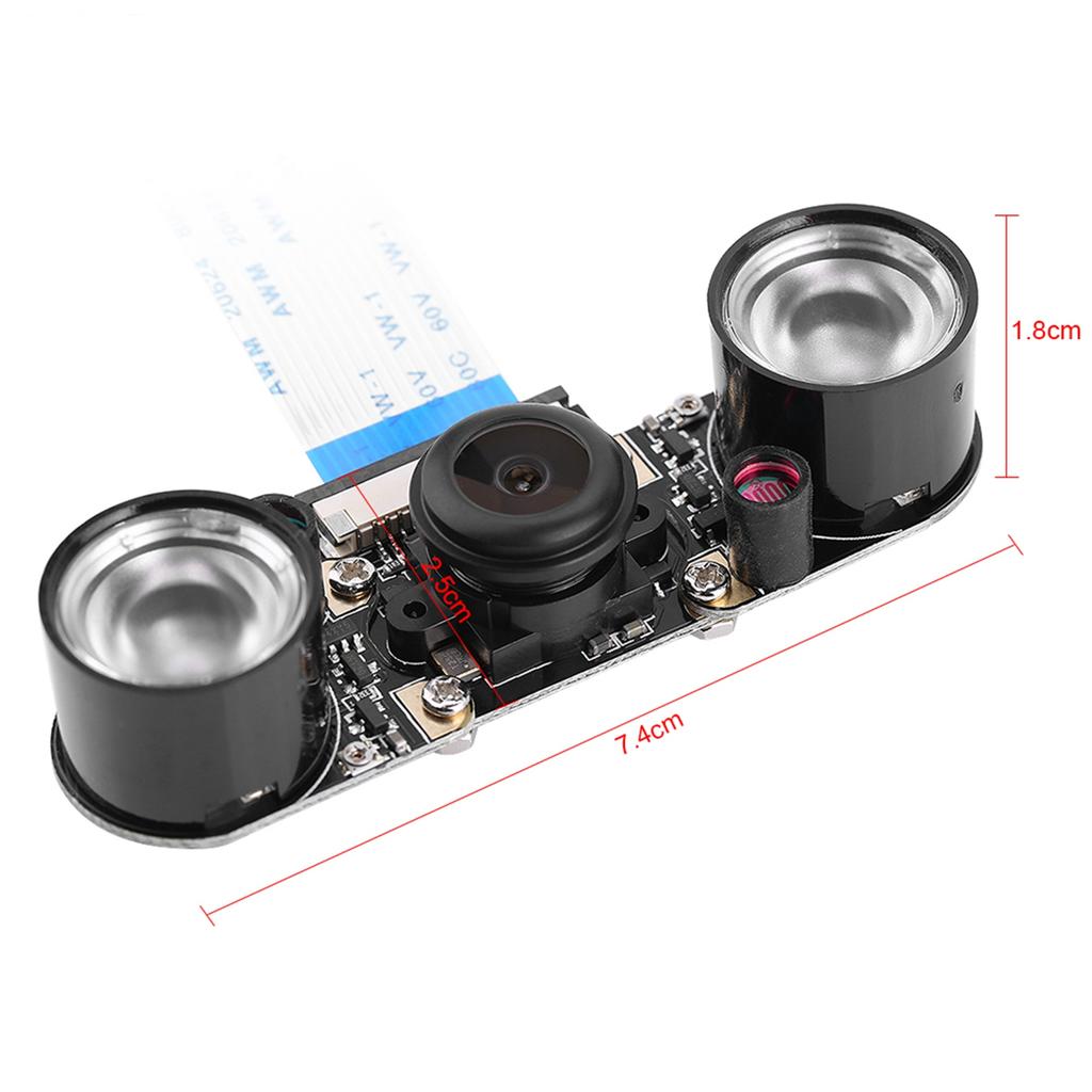 Camera Module For Raspberry Pi 3 2 B Wide Angle Fisheye Lens With Fill Light