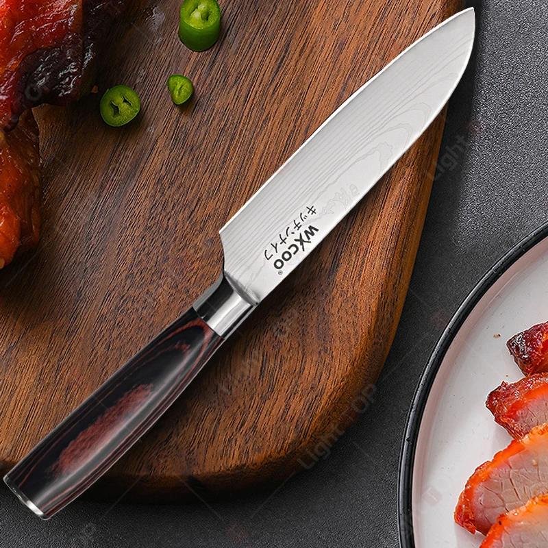 WXCOO Professional Knives Damascus Laser Chef's Knife for Cutting Bone Bread Fruit Melon Stainless Steel Cooking Tools
