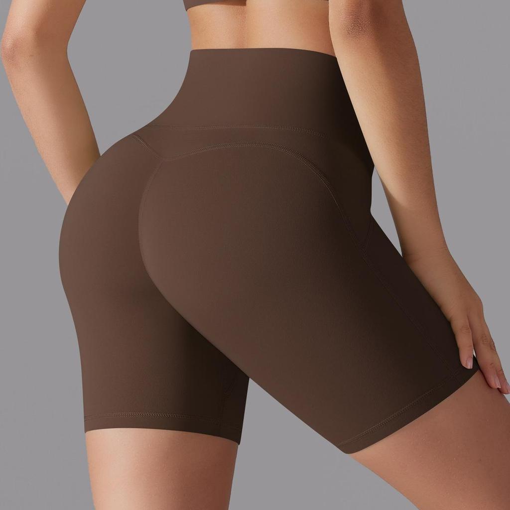 New Nude Tight Fitting Sports Shorts, No Need To Wear Underwear, High Waist And Hip Lifting Yoga Shorts, Running And Fitness Shorts For Women
