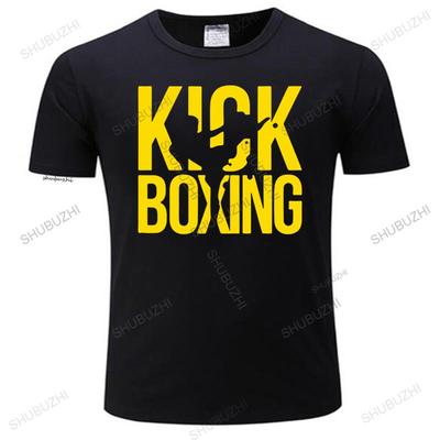 High Quality Brand Men Tshirt Kick Boxing Casual Short Sleeve Oneck Fashion Kick Boxing Printed Cotton T Shirt Men