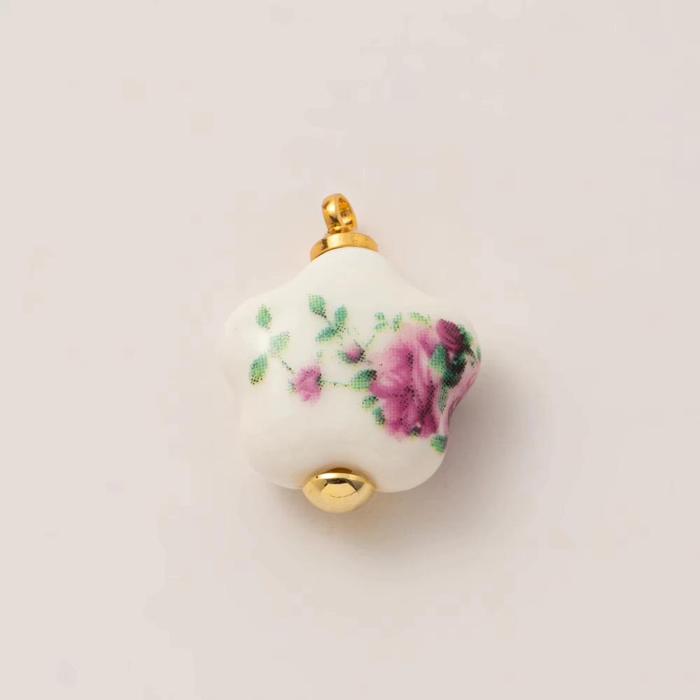 European-American Dopamine Pendant: Rose, Tulip, Heart, Bow, Four-leaf Clover Drip Oil Charm