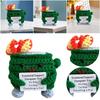 Cute Emotional Support Crochet Dumpster Fire Handmade Knitting Dumpster Fire Doll with Positive Words Christmas Gifts Desk Decor