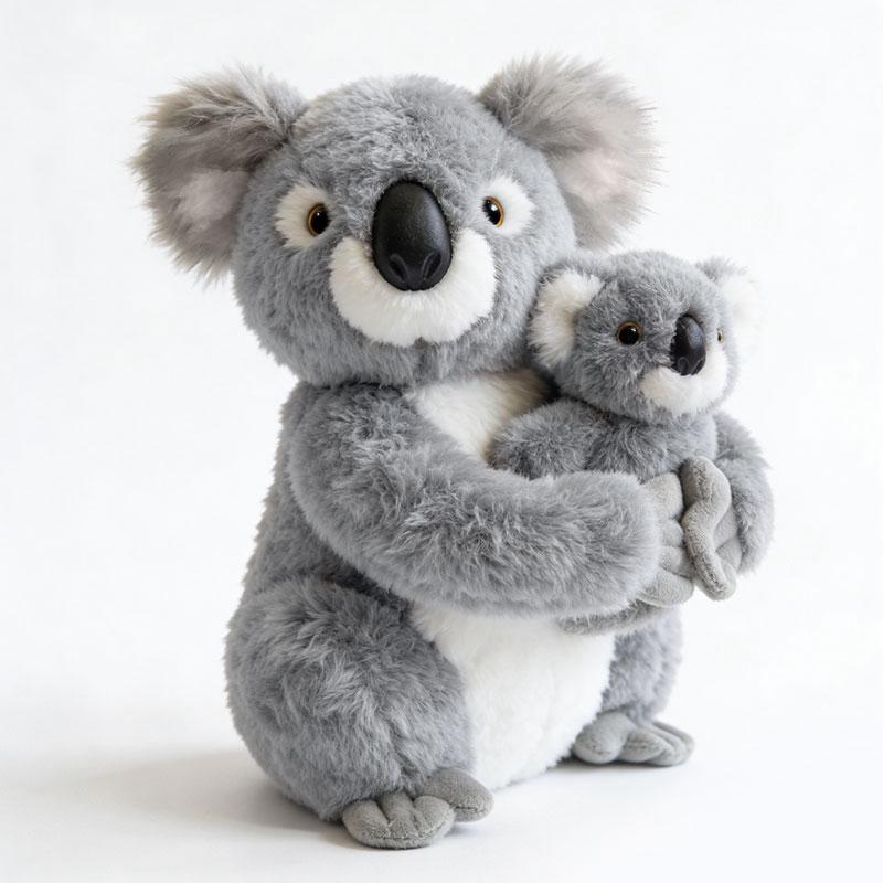 Nieuwe 27cm Bosdier Moeder En Kleine Koala Pluche Speelgoed   Australië Favoriet Poppetje Knuffelt Bladeren Knuffeldier Poppetje Verjaardagscadeau 27cm
