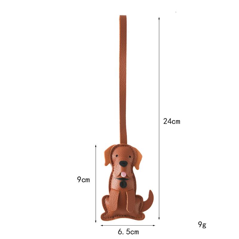 Cute Pu Leather Puppy Bag Charms Cartoon Design Soft Texture For Backpack Key Dog Lovers Gifts