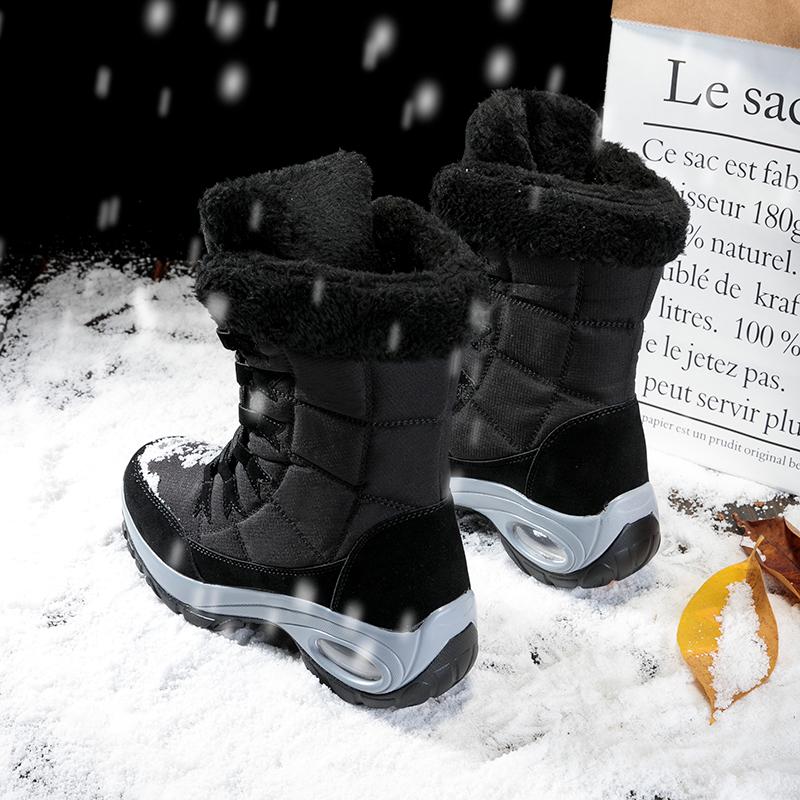 Neue Winter Damenstiefel Hohe Qualität Warme Schneestiefel Schnürstiefel Bequeme Stiefeletten Outdoor Wasserdichte Wanderstiefel Größe 36-42