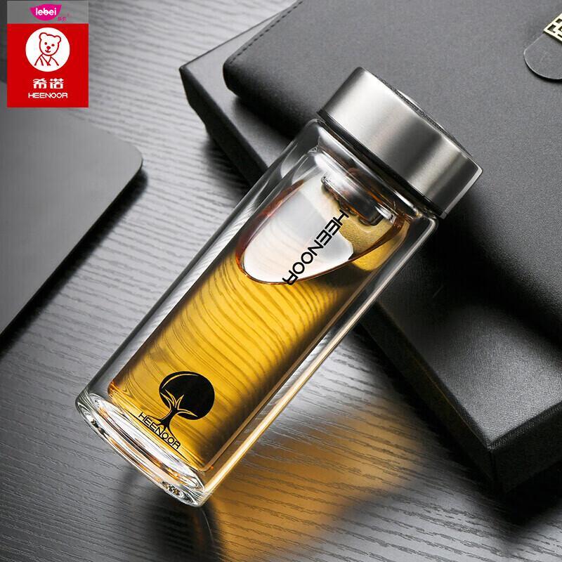 Heenoor Double-Wall Glass Tea Infuser Bottle 345ml