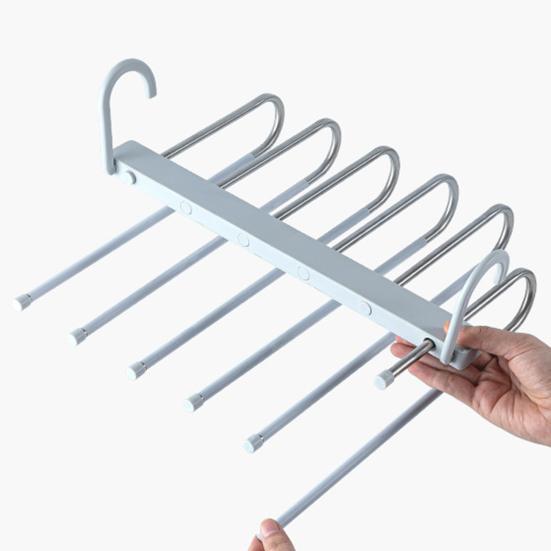 Folding Trouser Rack Stainless Large Capacity Seamless Anti-slip Great Load Bearing Closet Organizer Jeans Skirts Scarf Pants Vertical Storage Hanger