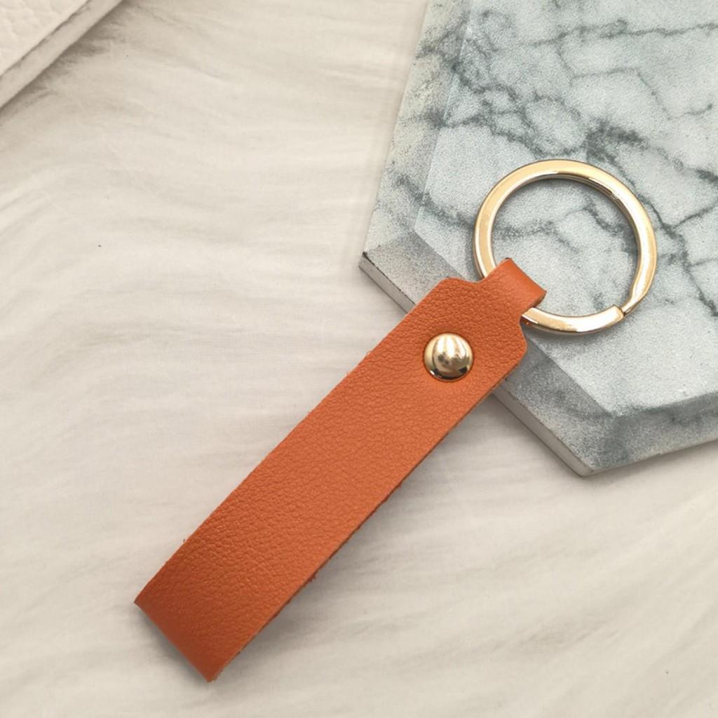 Creative Solid Color PU Leather Keychain | Small Gift for Business
