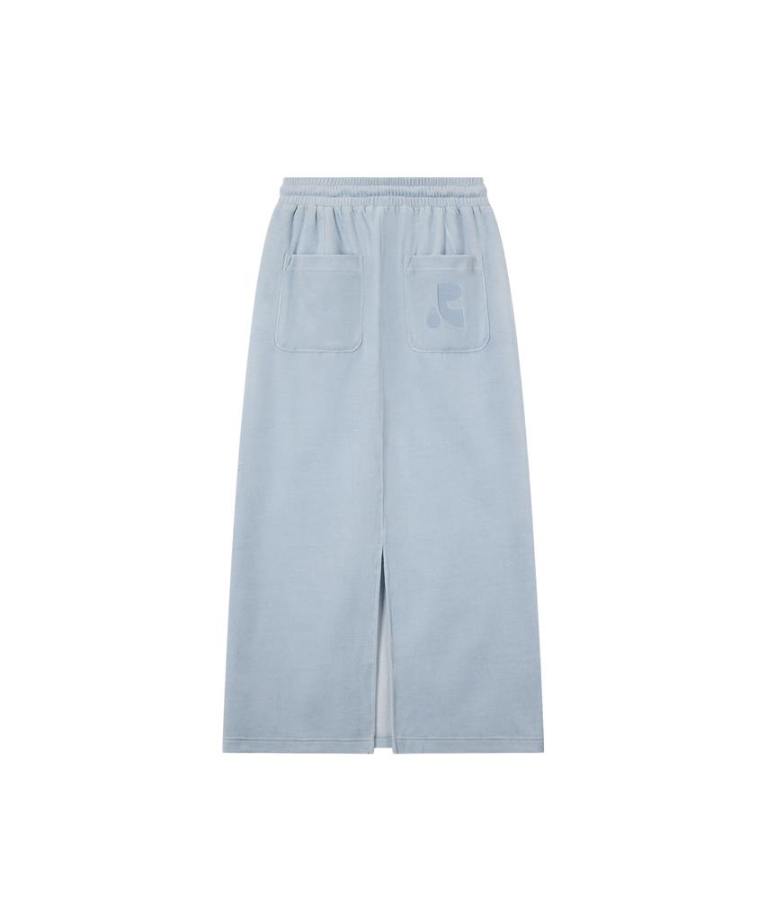 REST&RECREATION Velvet Maxi Skirt - Sky Blue