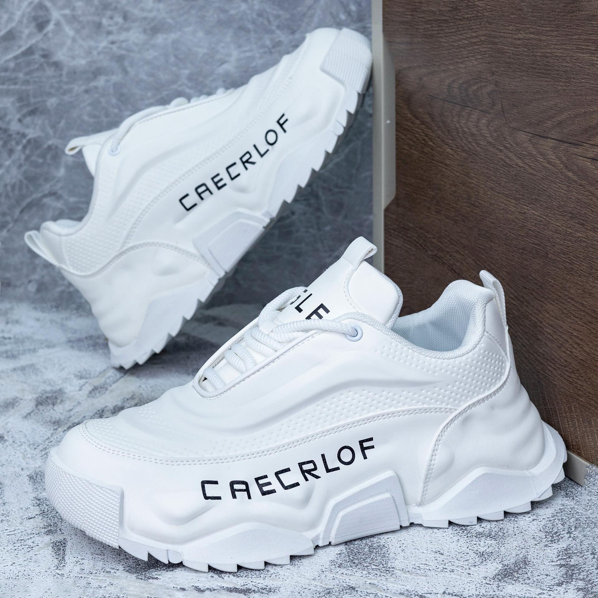 

Fashion High-quality Mens Shoes for Teenagers New Inner Height Men Sneakers Anti Slip Wear-resistant Platform Sneakers Zapatillas Hombre 39 белый