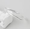 925 Silver Irregular Smooth Open Cuff Bracelet For Women Minimalist Versatile Bangle Gift For Best Friend