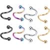 16G Stainless Steel S-shaped Nose, Ear, Lip Ring with Cone Ball – Titanium Steel Piercing Jewelry.