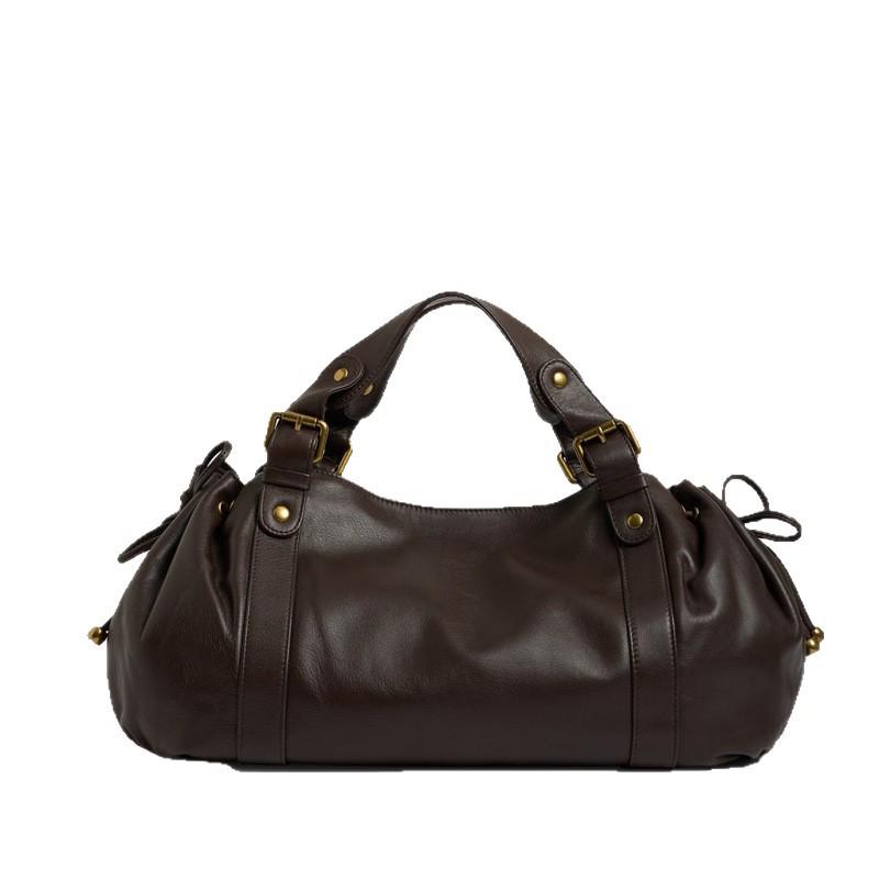 Borsa Baguette Retro Lusso 2025 con Coulisse: Elegante Borsa a Mano con Spalle Pieghettate