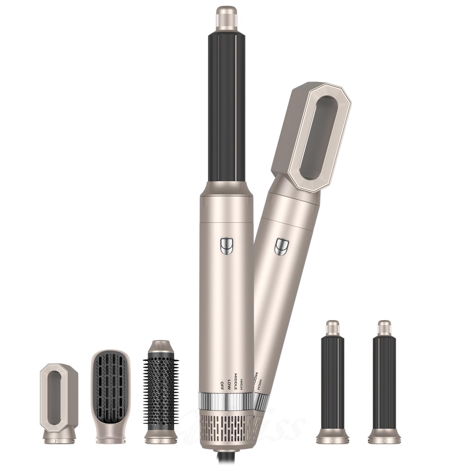 

5 в 1 фен щетка и объемный прибор с отрицательными ионами съемный фен для волос стайлер щетка горячего воздуха щипцы для завивки волос EU PLUG