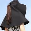 Portable Neck Guard Shawl Sun Hat Face-covering Fisherman Hat with Snap Button Sunscreen Surprise Gift for Girlfriend