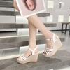 Classic Wedge Sandals for Women 2026 Summer New Comfortable Thick-soled Platform High-heels Fish-mouth Women's Shoes Large-sized