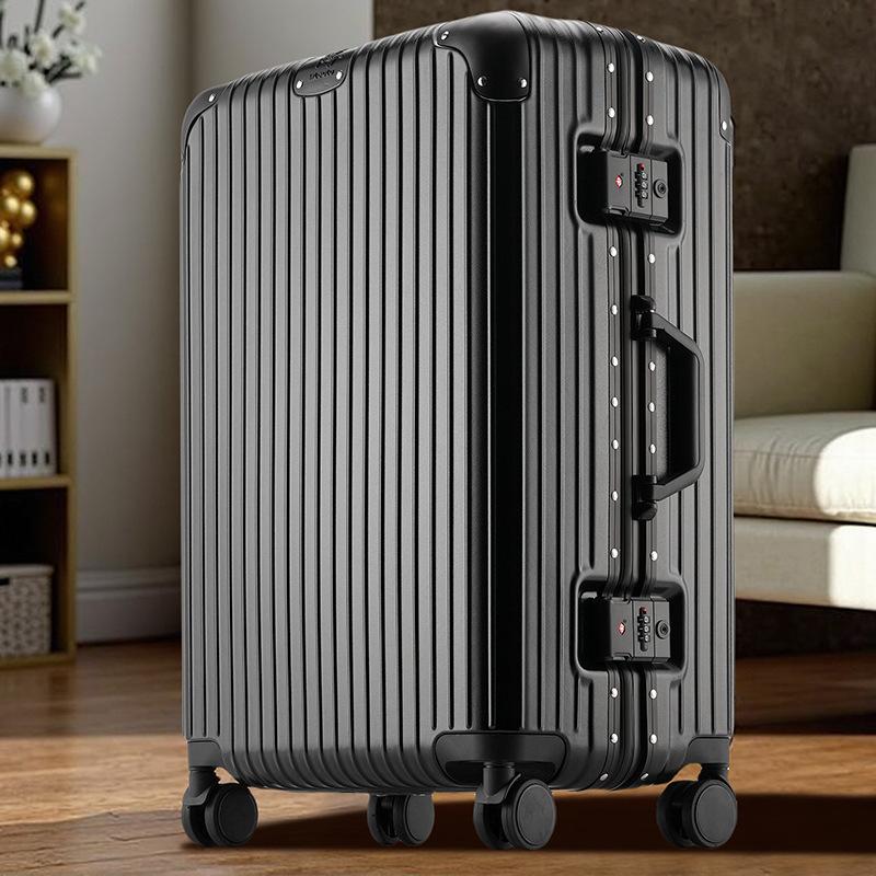 Quiet Spinner Wheels Aluminum Frame Luggage for Women Men - Durable Large Capacity Suitcase with Combination Lock