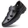Prince Casual Genuine Leather Sandals for Men - Breathable, Non-Slip, Large Size 48, Ideal for Spring, Autumn, Summer Work.