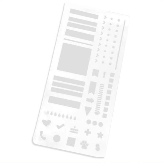 Planning Calendar Templates Ruler Set Transparent Plastic Stencils for Dot Grid Journals Journaling Stencil