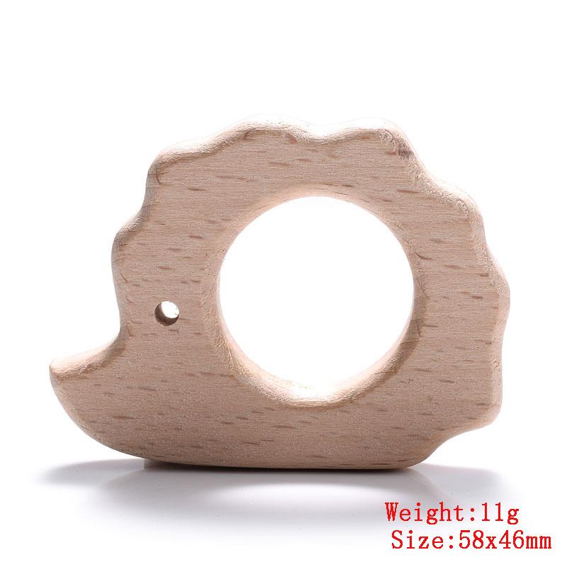 5Pcs/Lot Food Grade Wooden Teether Toys Animal Shape Wood Necklace Pendant for Baby DIY Wooden Teething Chew Toys