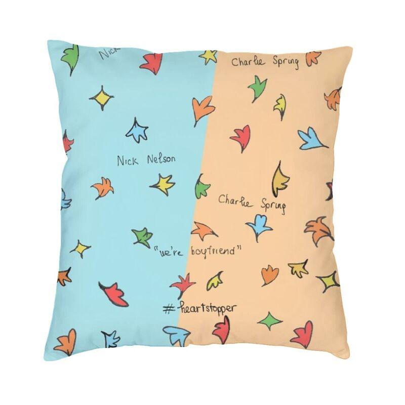 Helenal Unisex Heartstoppers Colourful Leaves Square Pillow Case Home Decorative Cushions Throw Pillow For Car Double-Sided Printing