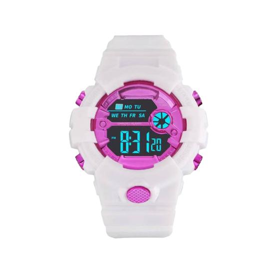 LED Electronic Watch Waterproof Anti-slip Adjustable Strap Round Dial Kids Students Casual Sports Digital Wristwatch Birthday Gift