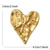 Gold Silver Color Heart Shape Brooch Minimalist Metal Enamel Heart Pins  for Fashion Jewelry Gift