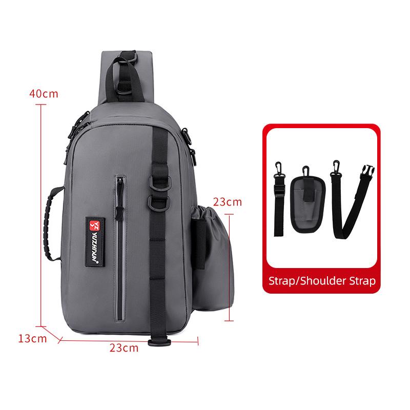 

SCIONE Многофункциональный рюкзак Водонепроницаемый Утолщенный Большой вместимости Сумка для хранения рыболовного снаряжения для активного отдыха с держателем для удилища серый