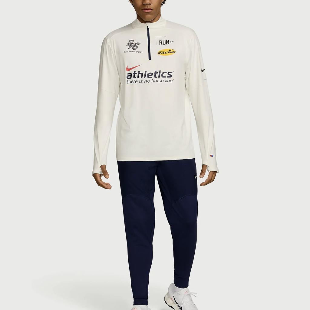 Nike Element Dri-Fit Logo Print Comfortable Casual Sports Long Sleeve T-Shirt Men Tops Off-White HF4560-133