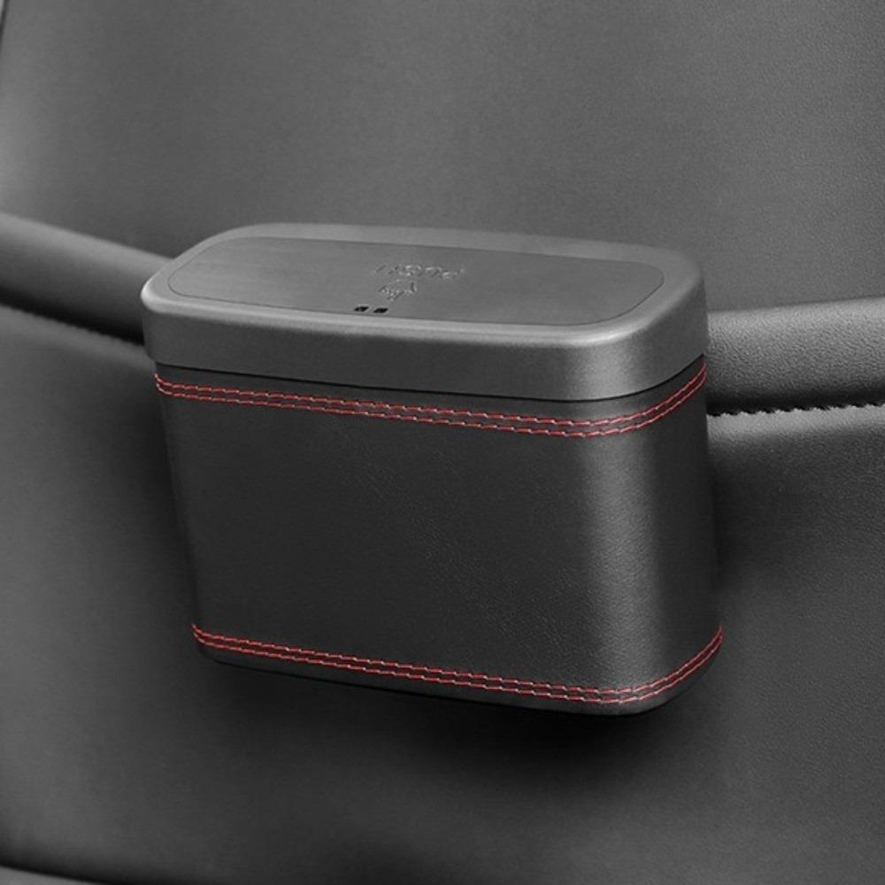 PU Leather Car Press-down Storage Box Waterproof Hanging Storage Bin Vehicle Trash Can  Car Storage