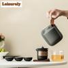 Zen Black Mountain Glass Portable Travel Tea Set Kit 1 Pot 3 Cups Tea Maker Filter Kit Stock Bags Teaware Supplies Decoration
