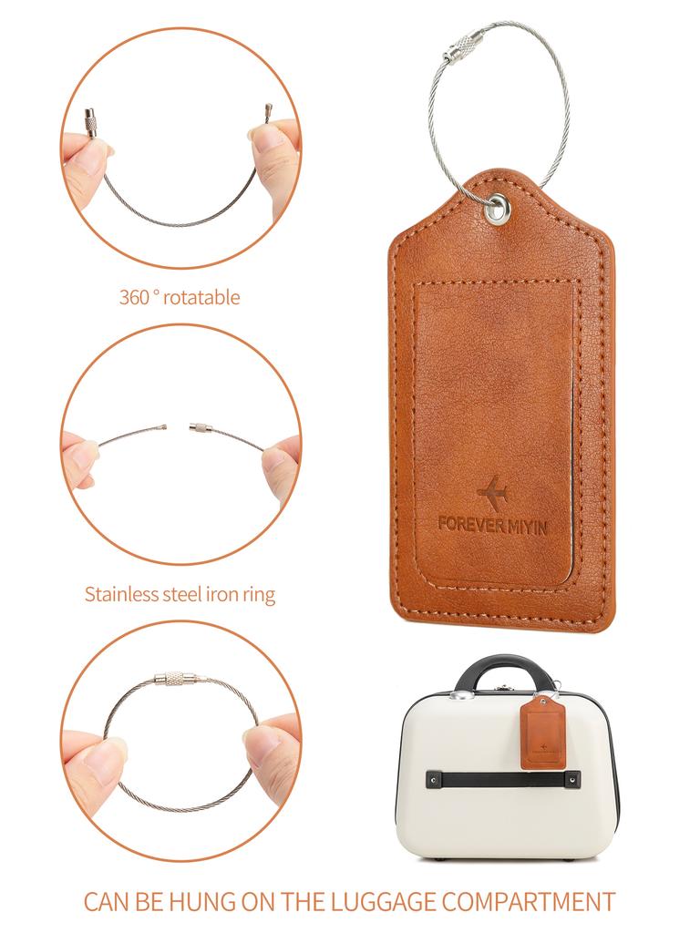 Clips de pașaport RFID minimalist și la modă + etichetă de bagaj din piele PU 2 bucăți/set potrivit pentru bărbați și femei accesorii de călătorie