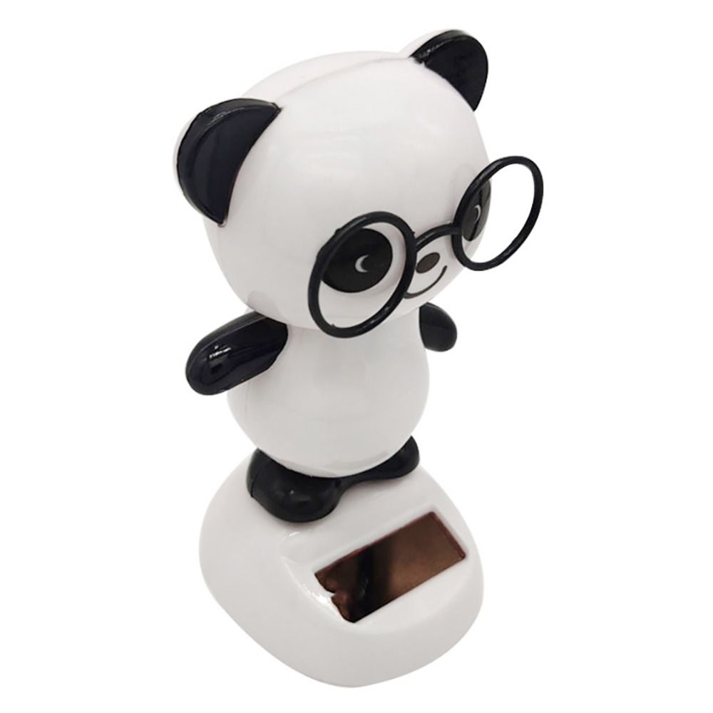 Plastic Car Dashboard Ornament Gift Car Pendant High Quality Solar Power Panda Ornament  Car