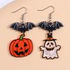 Personalized Colorful Bat Ghost Halloween Earrings Cartoon Pumpkins Spider Acrylic Drop Earring Cosplay Jewelry Accessory Gifts
