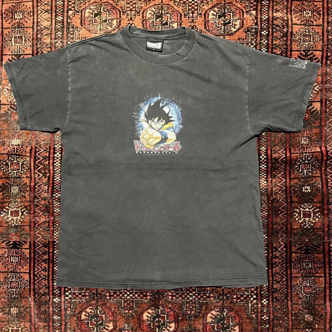

[USED] 90s USA Made God Fade Dragon Ball Son Goku Black Tag Goku XL