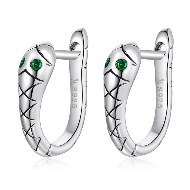 WOSTU 925 Silver European Simple CZ Ear Buckles Heart Hoop Earrings for Women Wedding Gift Minimalism Jewelry E737