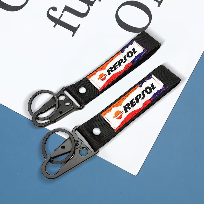 Motorcycle Keychain Keyring pendant Nylon Lanyard Moto For Honda REPSOL HRC CRV CB400 CB650F CBF CBR250RR CRF NC750 Accessories