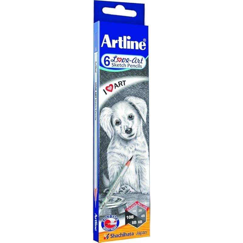 Artline Love Art Ultra Dark Blei-Bleistift-Set|Leicht mit bequemem Griff|Bleistift-Set zum Zeichnen|Schattieren|Sicherer Bleistift