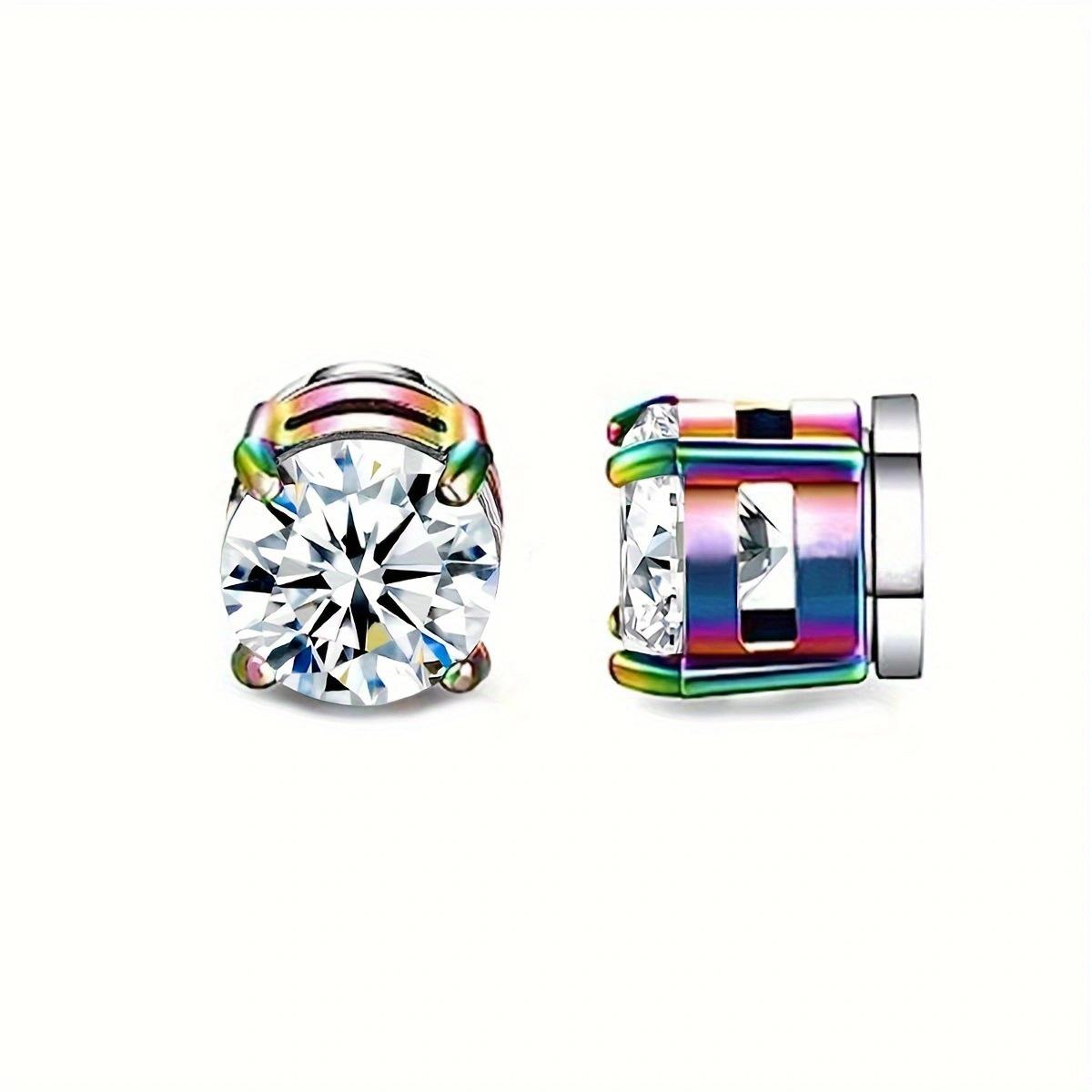 Magnetische Zirkonia Stecker Ohrclips für nicht durchstochene Ohren 6mm