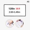 16:9 Portable Projector Screen Simple Projector Curtain 60/72/84/100/120 Inch Hd Display Screen For Home Cinema Theater Movie